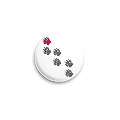 Значок 25мм с принтом  Следы зверя