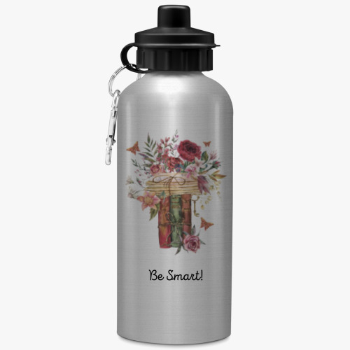 Бутылка с карабином (500 мл) с принтом Dark Academia