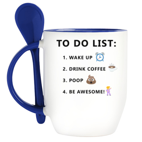 Кружка с ложкой TO DO LIST for man