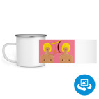 Кружка металлическая белая (круговая запечатка)