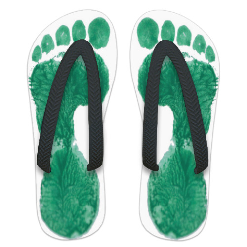 Шлепанцы (сланцы) с принтом Следы