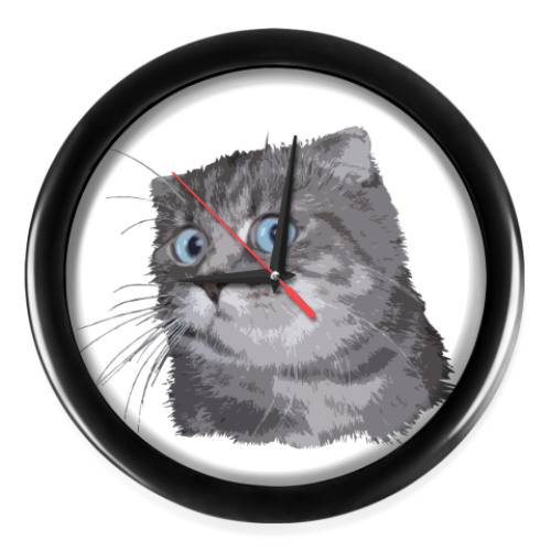 Настенные часы с принтом Кот