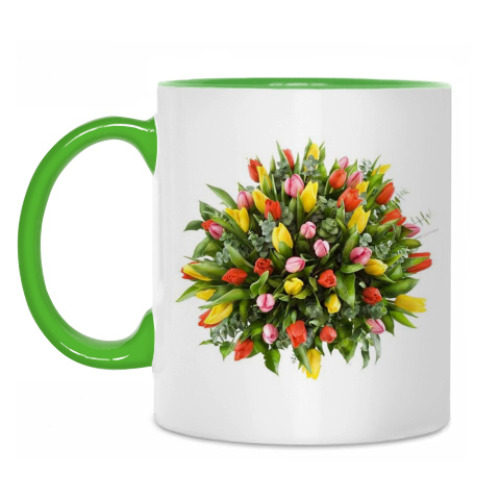 Кружка с принтом Цветы