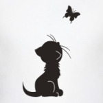 Котенок и бабочка