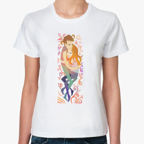 Классическая футболка с принтом  Любовь