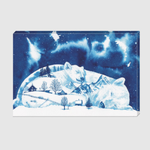 Холст с принтом Sleeping northern bears