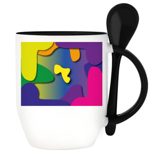 Кружка с ложкой Фон цвета