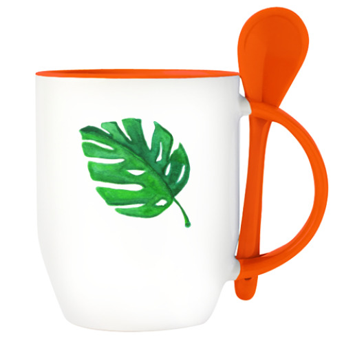 Кружка с ложкой "Солнечный авокадо"