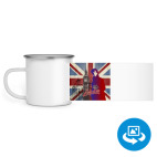 Кружка металлическая белая (круговая запечатка)