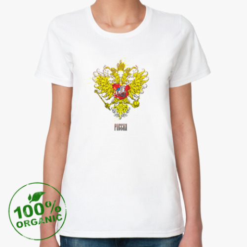 Женская футболка из органик-хлопка Герб России
