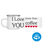 Кружка металлическая белая (круговая запечатка)