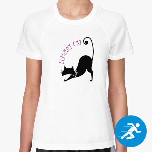 Женская спортивная футболка Элегантная кошка