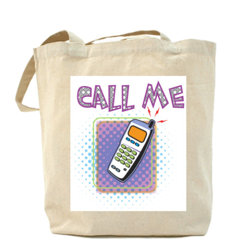 Сумка шоппер с принтом Call me ...