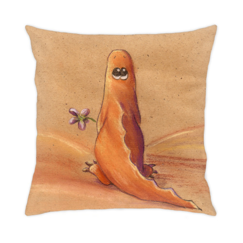 Подушка с принтом Рыжий динозаврик
