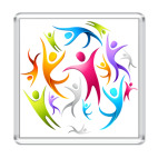 Магнит 6.5 x 6.5 см  Человечки