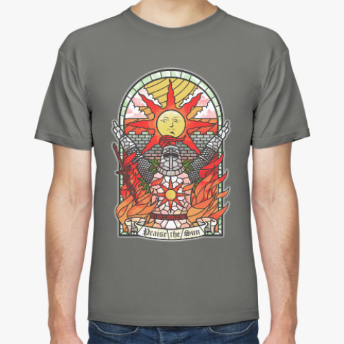 Футболка с принтом Dark Souls Praise the sun
