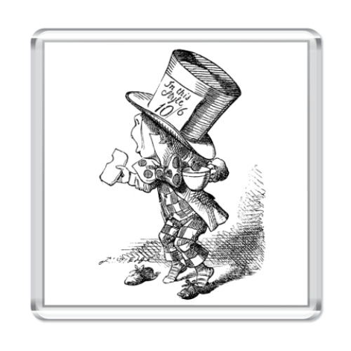 Магнит с принтом  'Шляпник'