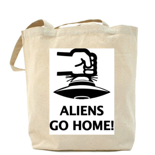 Сумка шоппер с принтом AliensGoHome!