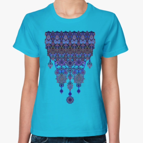 Женская футболка узор монисто,Ажур,кружево,lace,орнамент,стильный