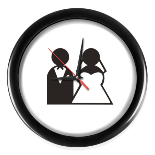 Настенные часы с принтом Just Married