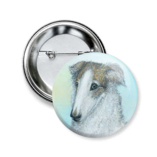 Значок 50мм с принтом Борзая