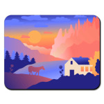 Лошадь и вечерний пейзаж в горах