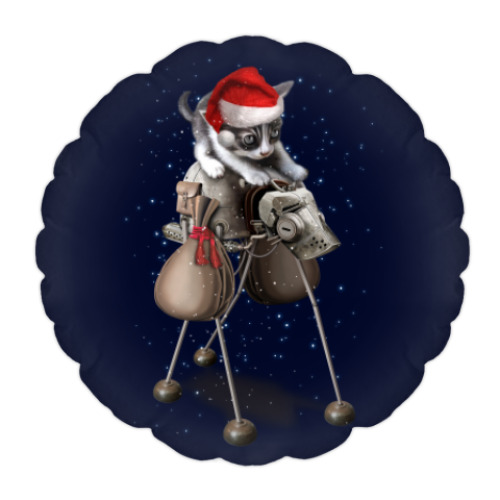 Подушка Happy New Year steampunk cat