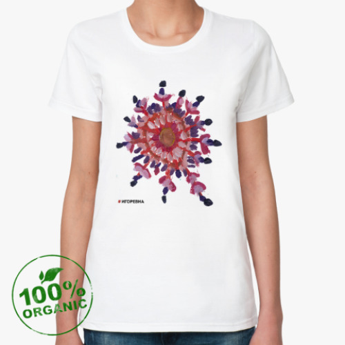 Женская футболка из органик-хлопка Снежинка Рэд органическая