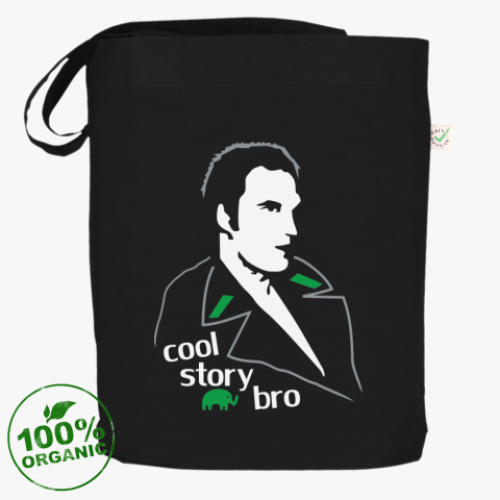 Сумка шоппер с принтом  Зеленый Слоник