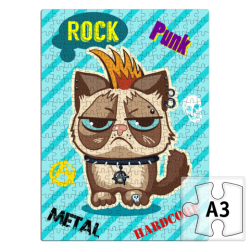 Пазл с принтом Кот Тард (Grumpy Cat) неформал