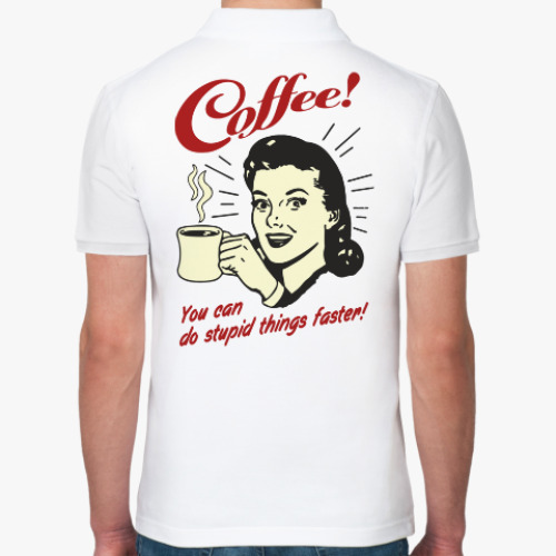 Рубашка поло с принтом Coffee!
