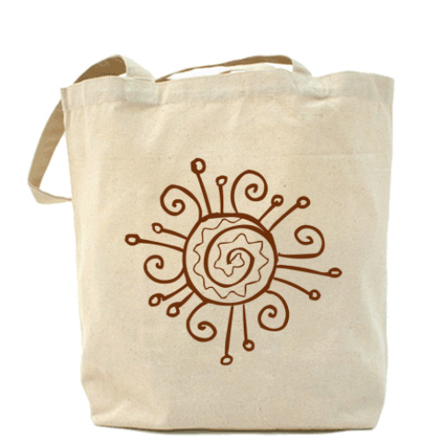 Сумка шоппер с принтом Этно-солнце