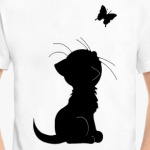 кот и бабочка