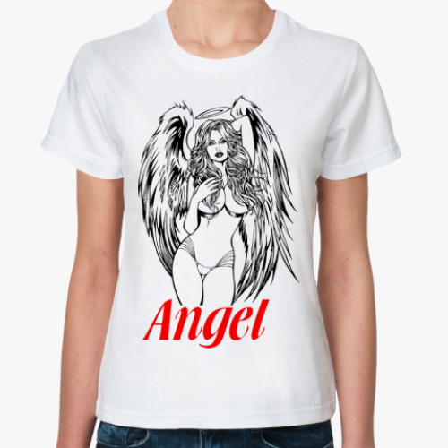 Классическая футболка с принтом Angel