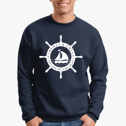 Свитшот с принтом Море, штурвал. Liberty and mit