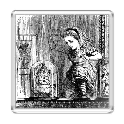 Магнит с принтом  'В Зазеркалье'