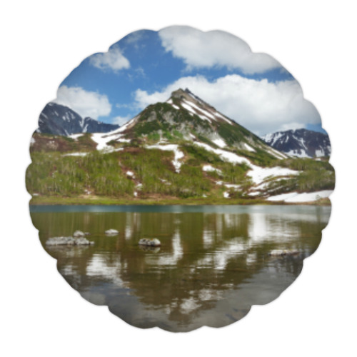 Подушка Полуостров Камчатка, горы, горное озеро, отражение