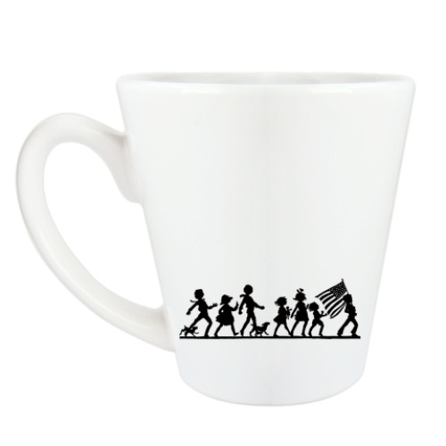 Чашка Латте с принтом Американский парад