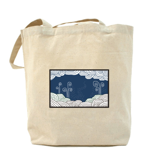 Сумка шоппер с принтом Тайга