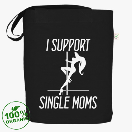 Сумка шоппер с принтом I support single moms