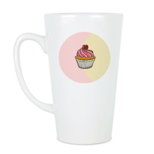 Чашка Латте с принтом Пирожное