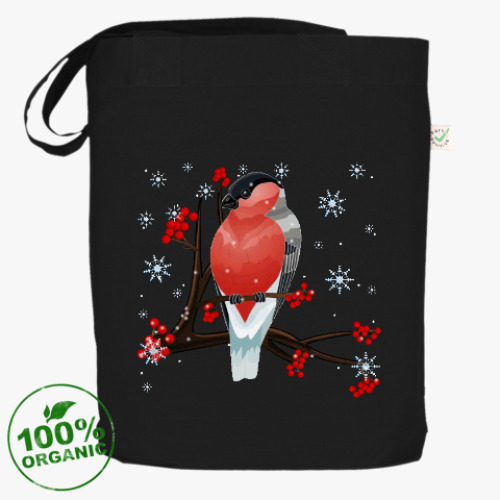 Сумка шоппер с принтом Снегирь