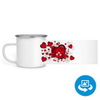 Кружка металлическая белая (круговая запечатка)