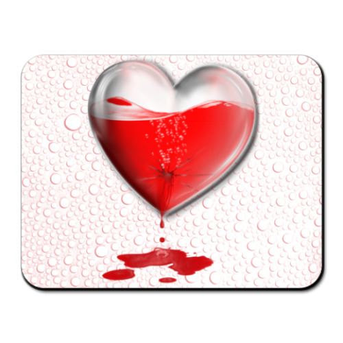 Коврик для мыши с принтом Разбитое сердце