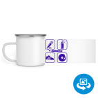 Кружка металлическая белая (круговая запечатка)