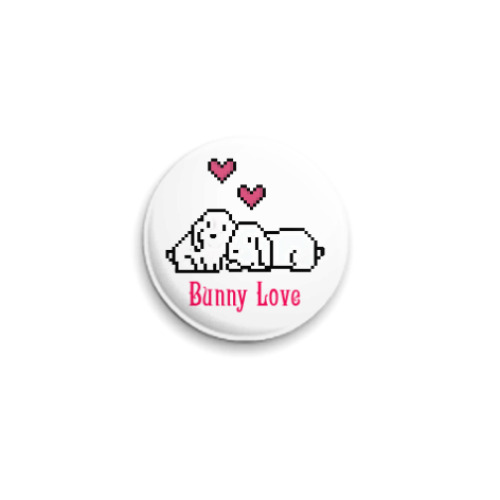 Значок 25мм с принтом Bunny Love
