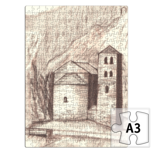 Пазл с принтом Деревня в Грузии