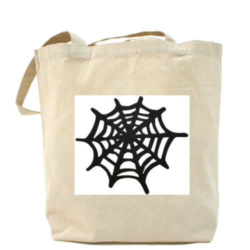 Сумка шоппер с принтом 'паутина'