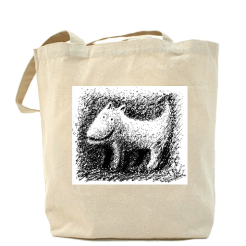 Сумка шоппер с принтом 'Серый волк'