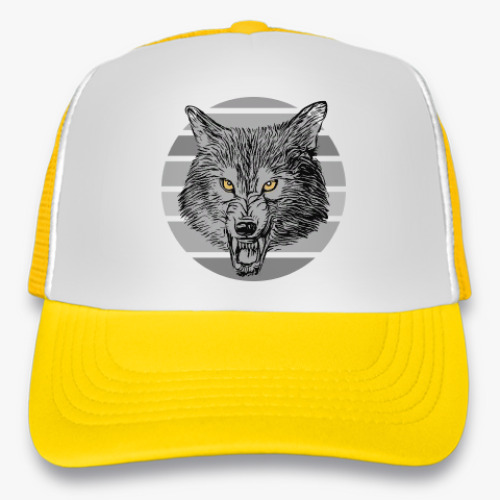 Кепка-тракер с принтом Звериный оскал, пасть волка, хищник